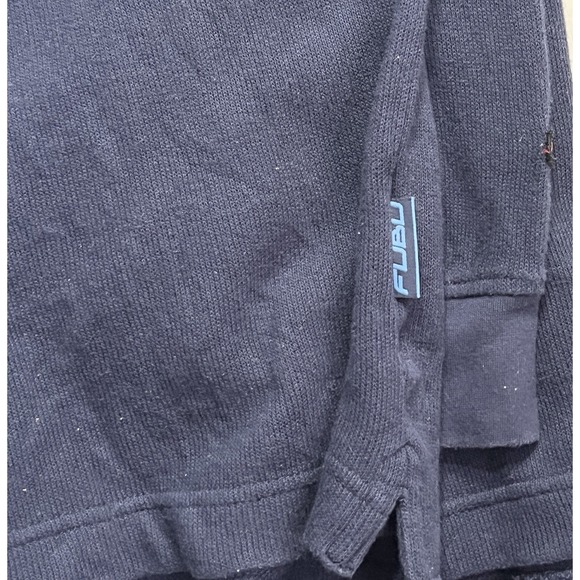 Vintage FUBU Polo Shirt Men's Medium Navy Blue Heavyweight Streetwear Logo Y2K - Picture 3 of 6